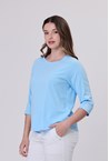 MEMPHIS RIB SPLICE TEE - sky blue